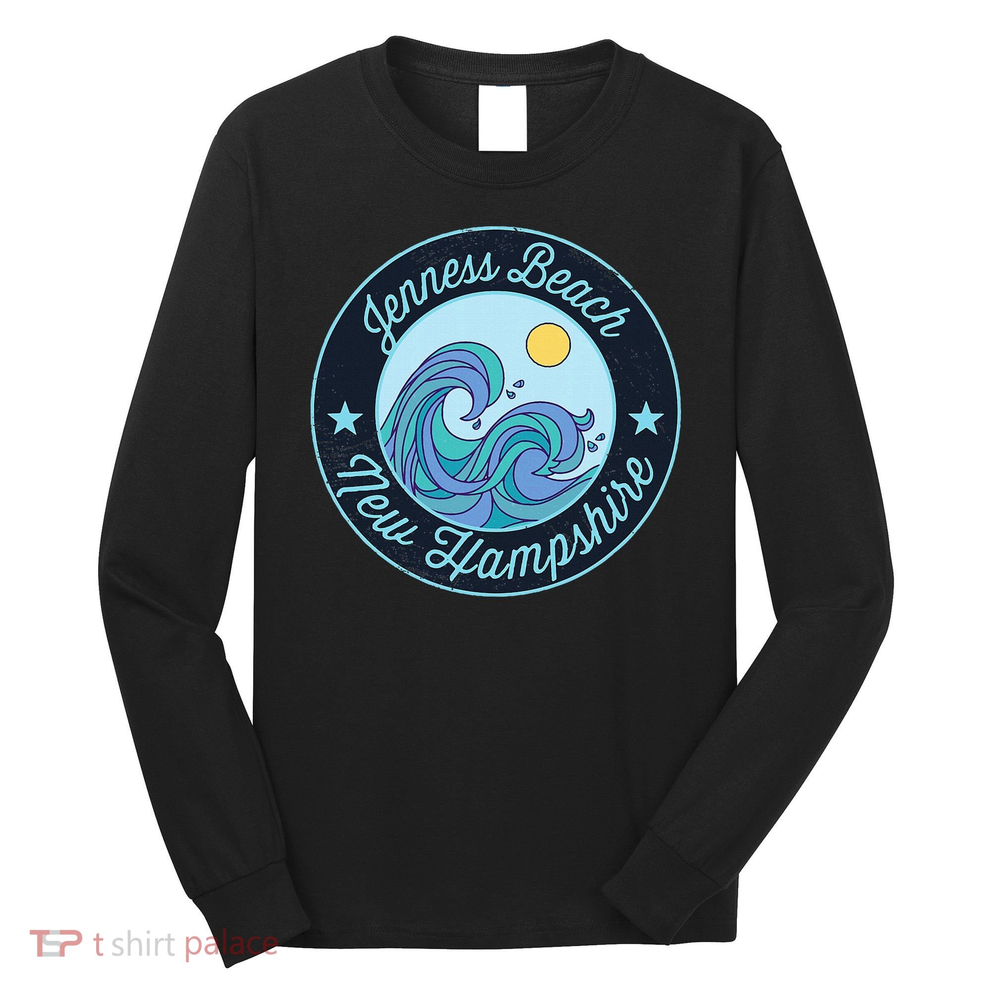 Jenness Beach Nh New Hampshire Souvenir Nautical Surfer Grap Long Sleeve Shirt