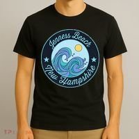 Jenness Beach Nh New Hampshire Souvenir Nautical Surfer Grap T-Shirt thumb 3