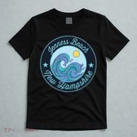 Jenness Beach Nh New Hampshire Souvenir Nautical Surfer Grap T-Shirt thumb 5