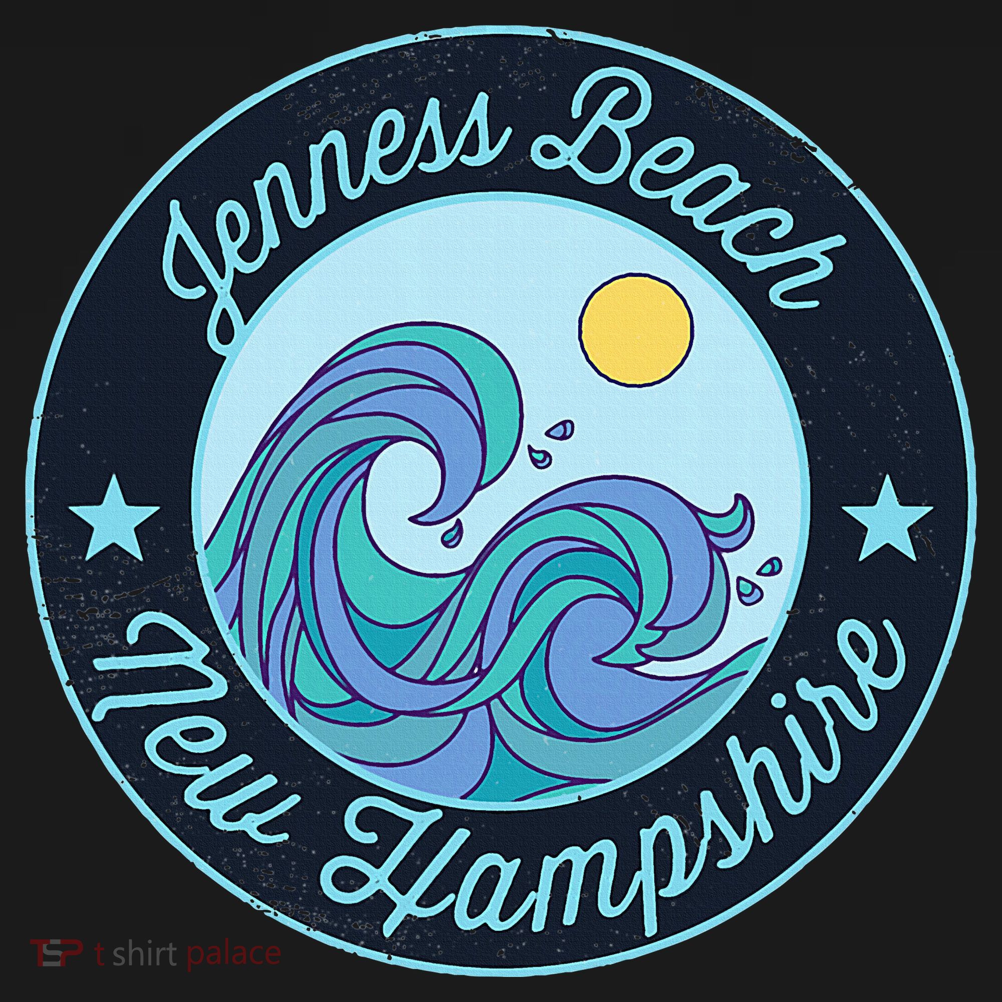 Jenness Beach Nh New Hampshire Souvenir Nautical Surfer Grap T-Shirt