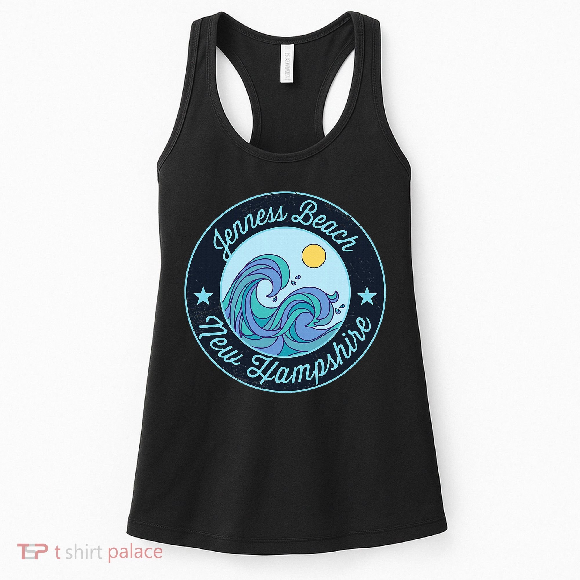 Jenness Beach Nh New Hampshire Souvenir Nautical Surfer Grap Women's Tank Top