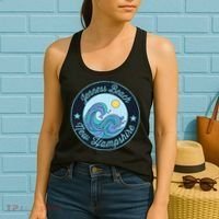 Jenness Beach Nh New Hampshire Souvenir Nautical Surfer Grap Women's Tank Top thumb 2