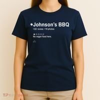 Johnsons BBQ No Vegan Food Here One Star In Back T-Shirt thumb 4