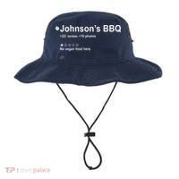Johnsons BBQ No Vegan Food Here One Star In Back Bucket Hat thumb 0