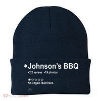 Johnsons BBQ No Vegan Food Here One Star In Back Beanie thumb 0
