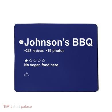 Johnsons BBQ No Vegan Food Here One Star In Back Mousepad
