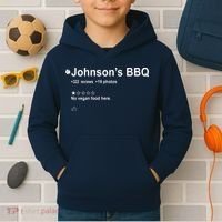 Johnsons BBQ No Vegan Food Here One Star In Back Kids Hoodie thumb 2