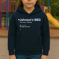 Johnsons BBQ No Vegan Food Here One Star In Back Kids Hoodie thumb 3