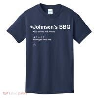 Johnsons BBQ No Vegan Food Here One Star In Back Kids T-Shirt thumb 0