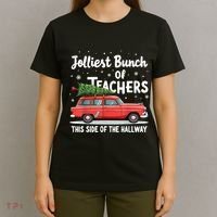 Jolliest Bunch Of Teachers This Side Of The Hallway Xmas Pj T-Shirt thumb 4