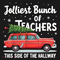 Jolliest Bunch Of Teachers This Side Of The Hallway Xmas Pj T-Shirt thumb 7