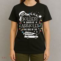 Jolliest Bunch Of Assholes This Side Of The Nuthouse Ugly Christmas T-Shirt thumb 4