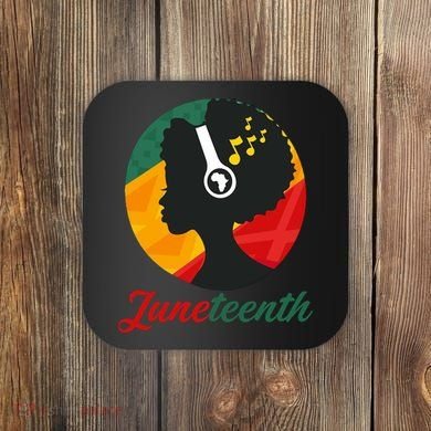 Juneteenth Black Pride Music Coaster