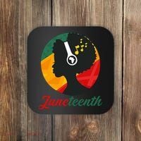 Juneteenth Black Pride Music Coaster thumb 0