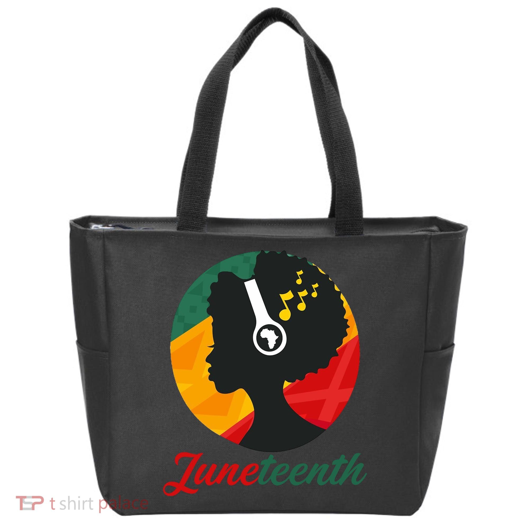 Juneteenth Black Pride Music Tote Bag