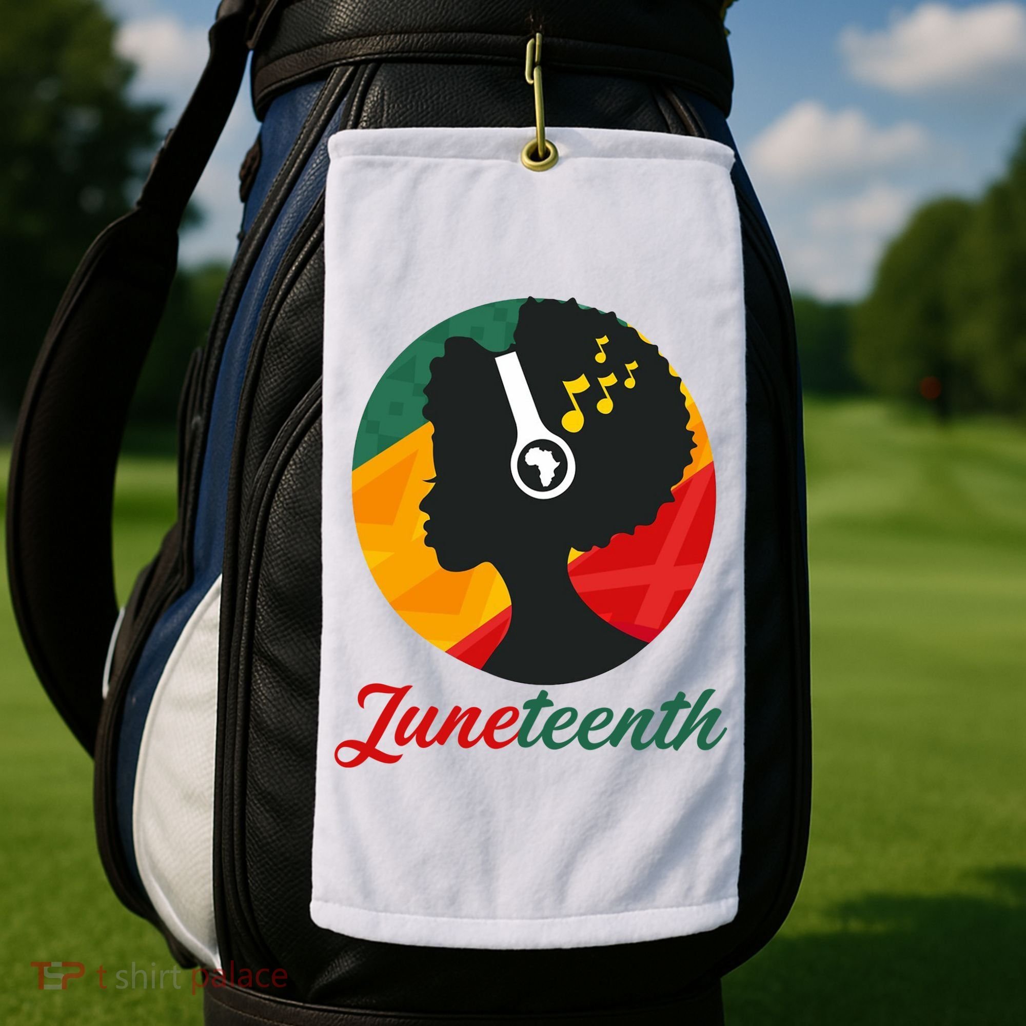 Juneteenth Black Pride Music Golf Towel