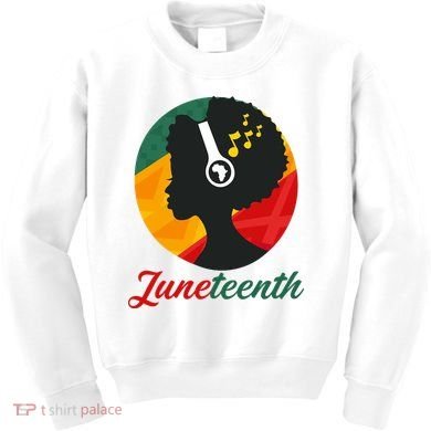 Juneteenth Black Pride Music Kids Sweatshirt