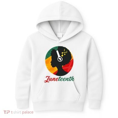 Juneteenth Black Pride Music Kids Hoodie
