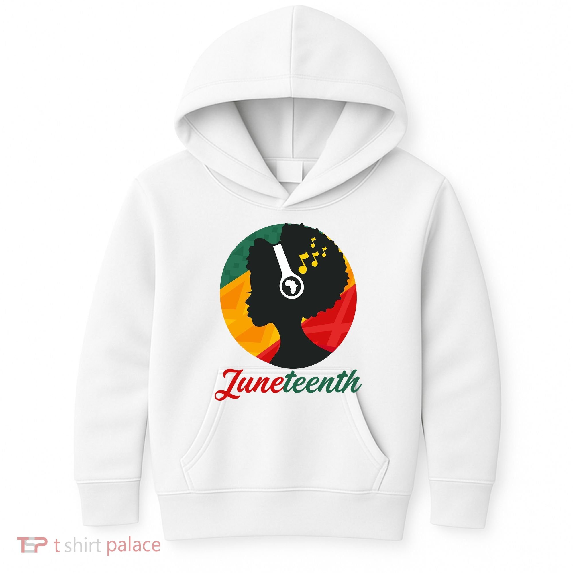 Juneteenth Black Pride Music Kids Hoodie