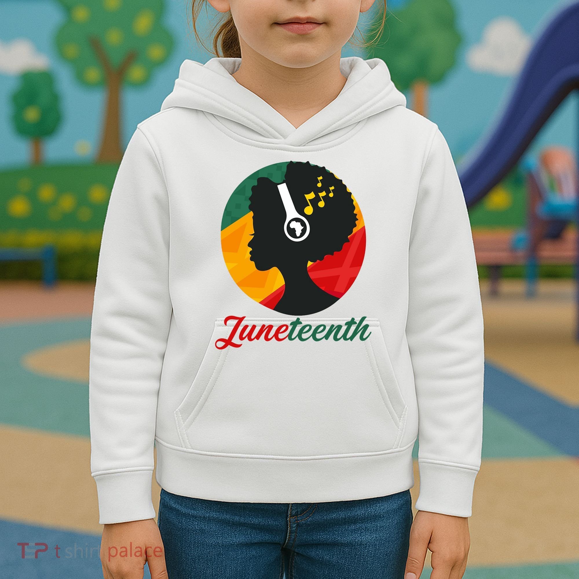 Juneteenth Black Pride Music Kids Hoodie