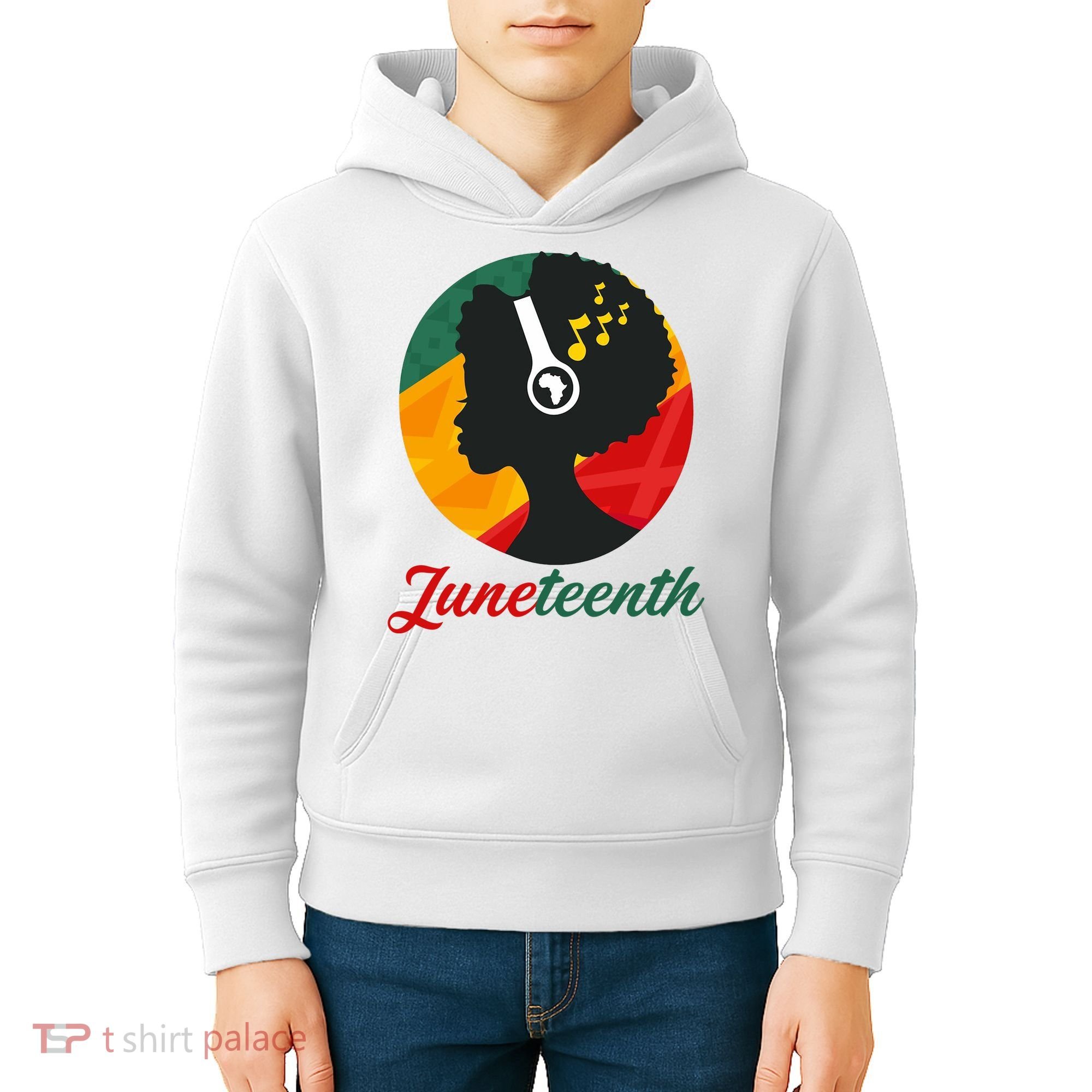 Juneteenth Black Pride Music Kids Hoodie