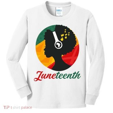 Juneteenth Black Pride Music Kids Long Sleeve Shirt