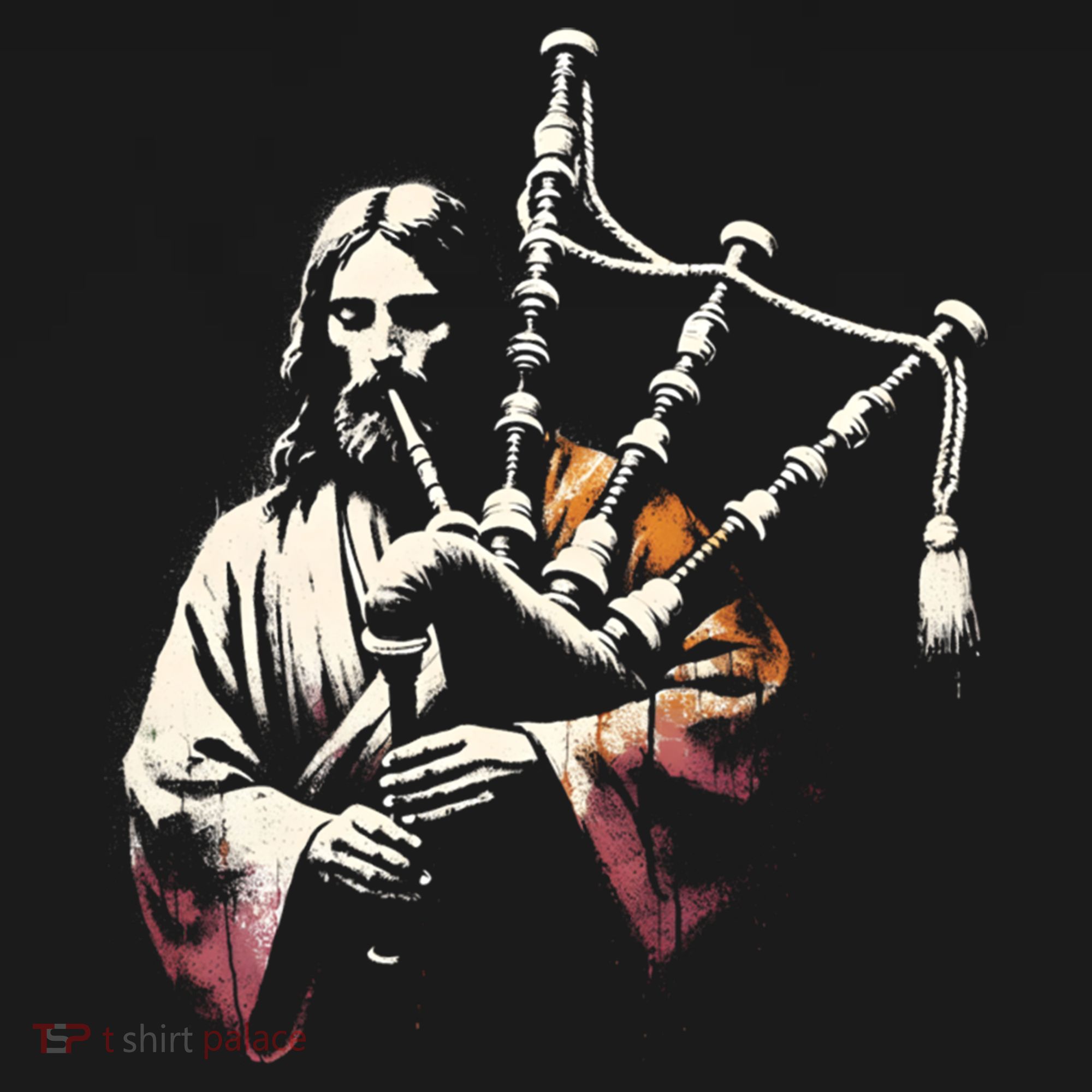 Jesus Bagpipe Player Funny Christian Religious Musician Gift Women's Hoodie