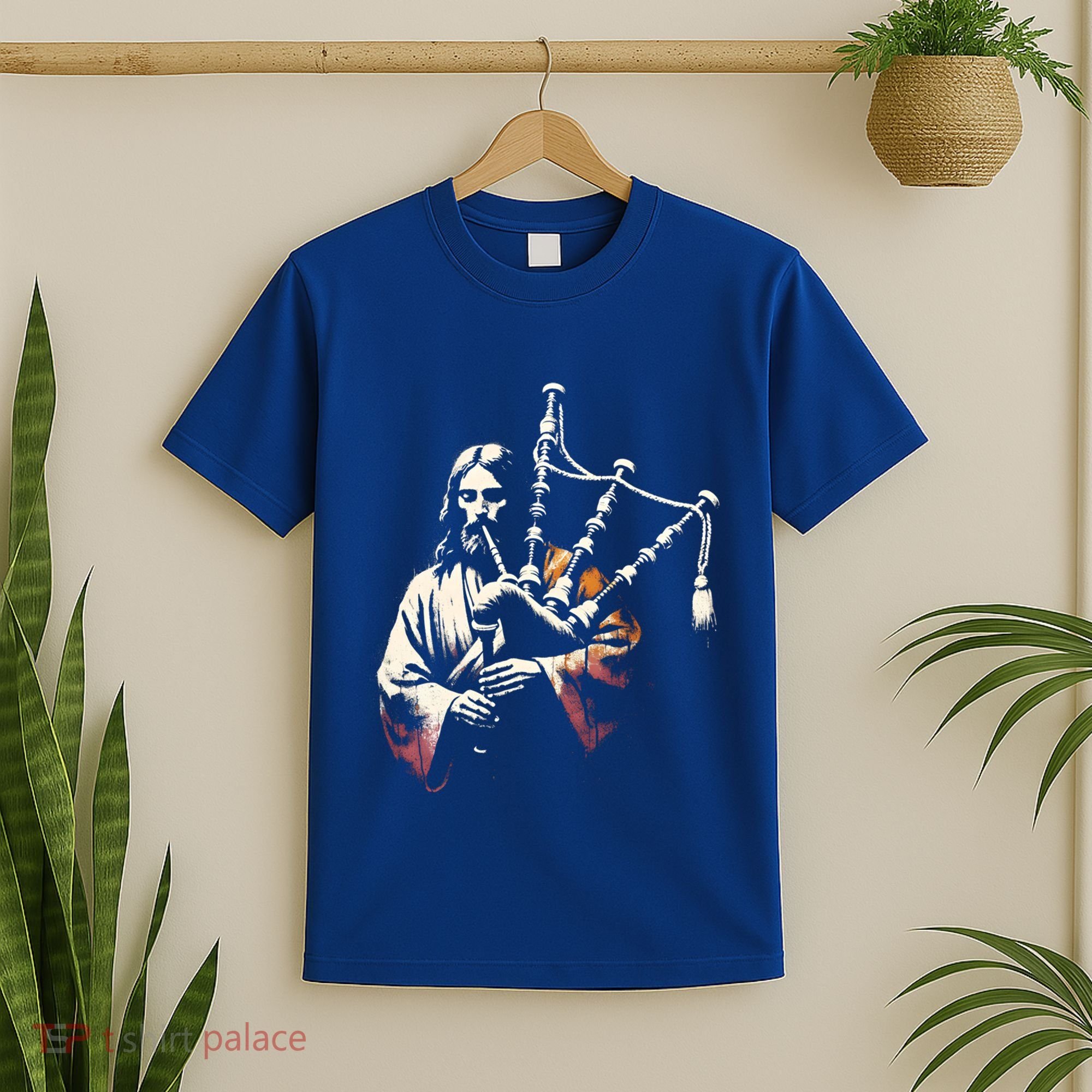 Jesus Bagpipe Player Funny Christian Religious Musician Gift T-Shirt