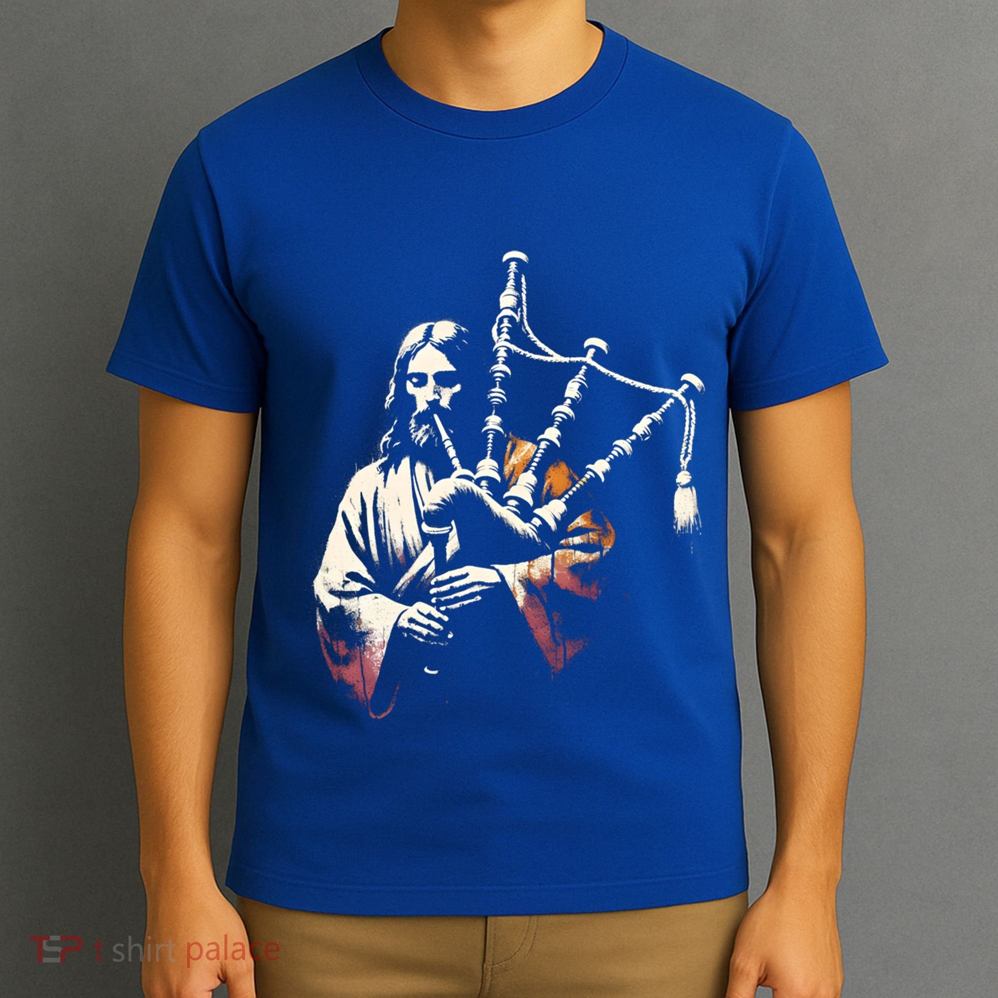 Jesus Bagpipe Player Funny Christian Religious Musician Gift T-Shirt