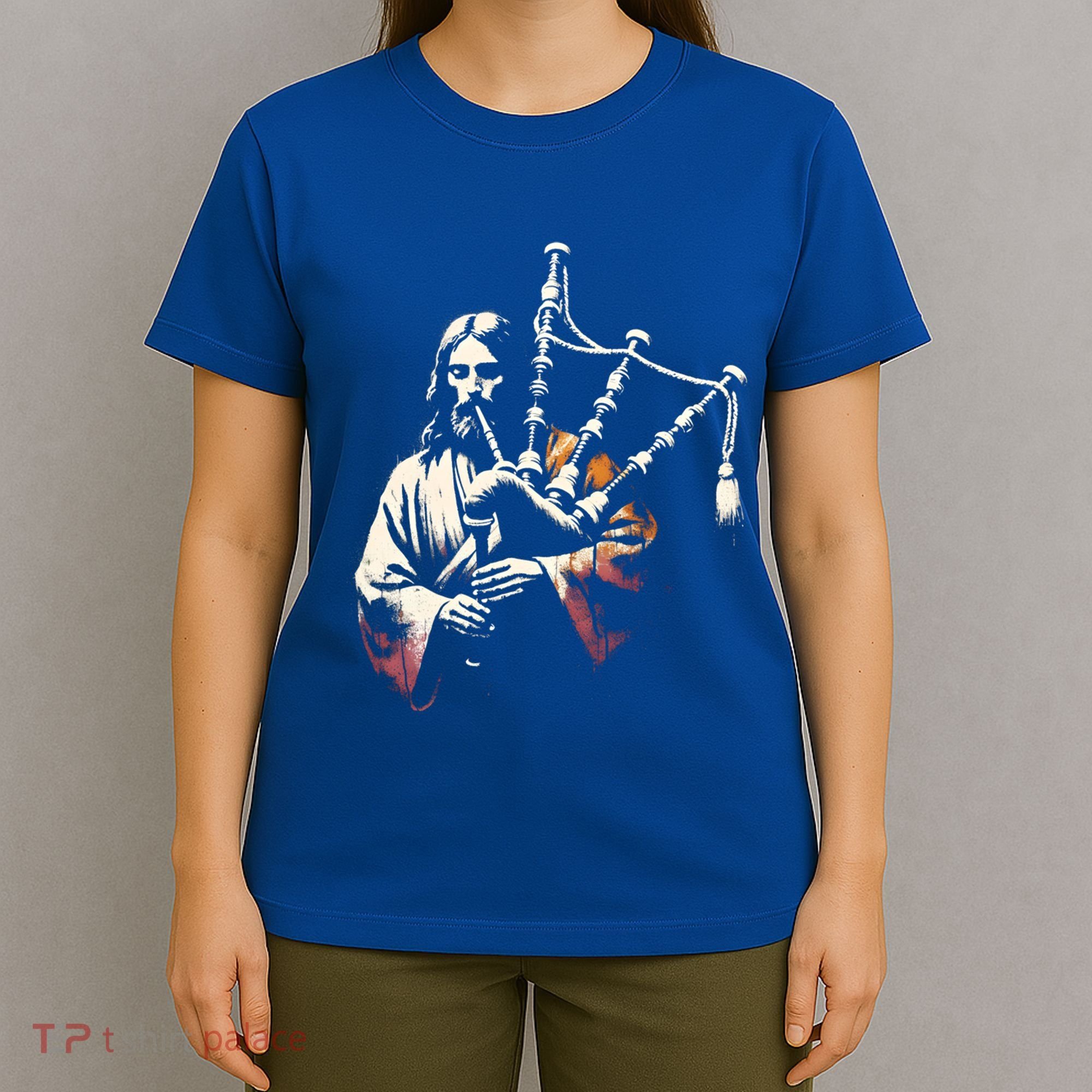 Jesus Bagpipe Player Funny Christian Religious Musician Gift T-Shirt