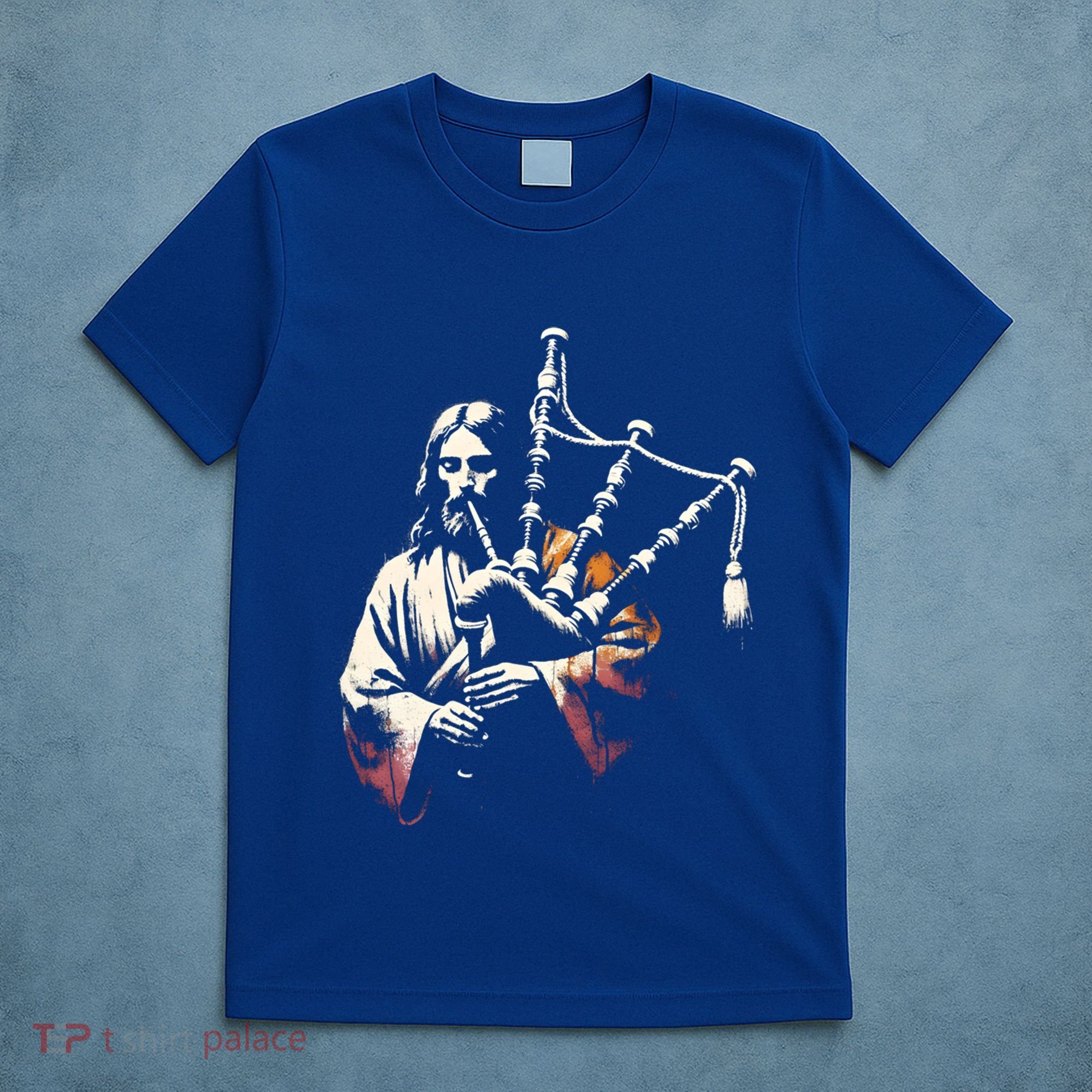 Jesus Bagpipe Player Funny Christian Religious Musician Gift T-Shirt