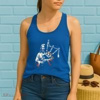 Jesus Bagpipe Player Funny Christian Religious Musician Gift Women's Tank Top thumb 2