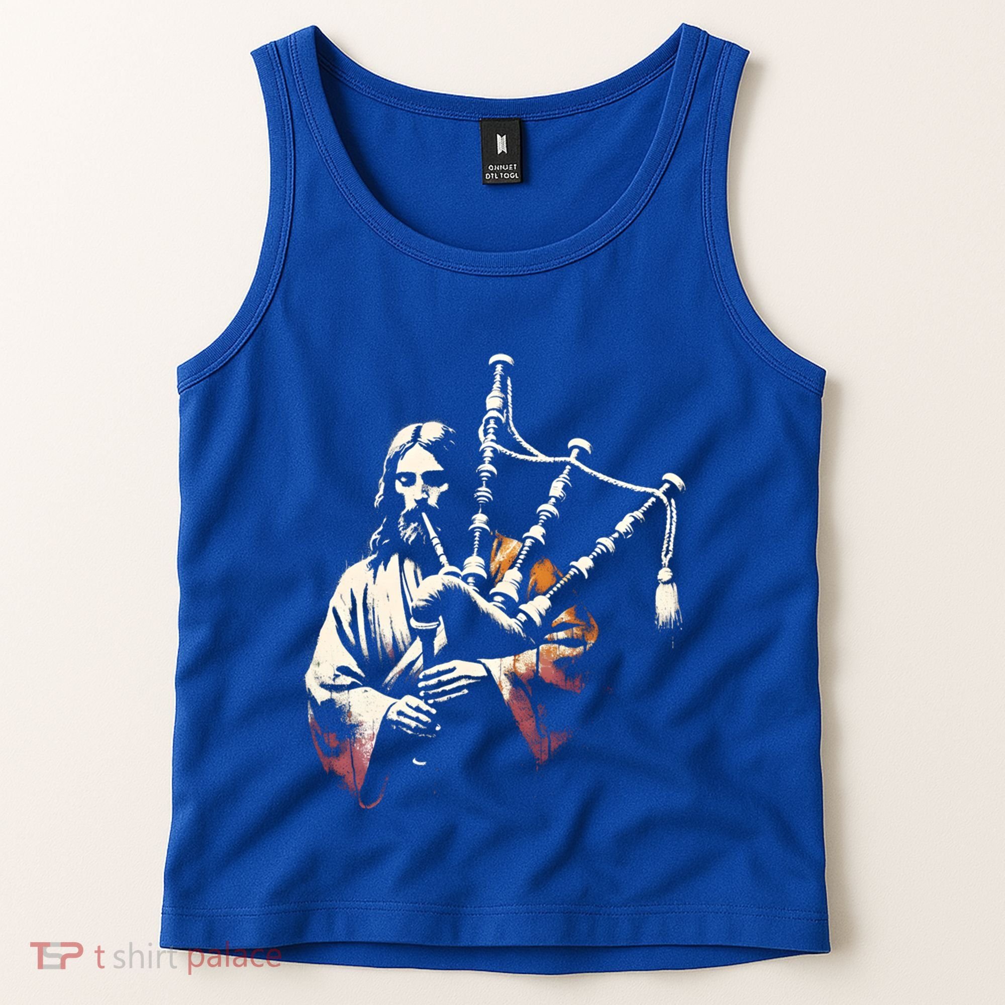 Jesus Bagpipe Player Funny Christian Religious Musician Gift Tank Top