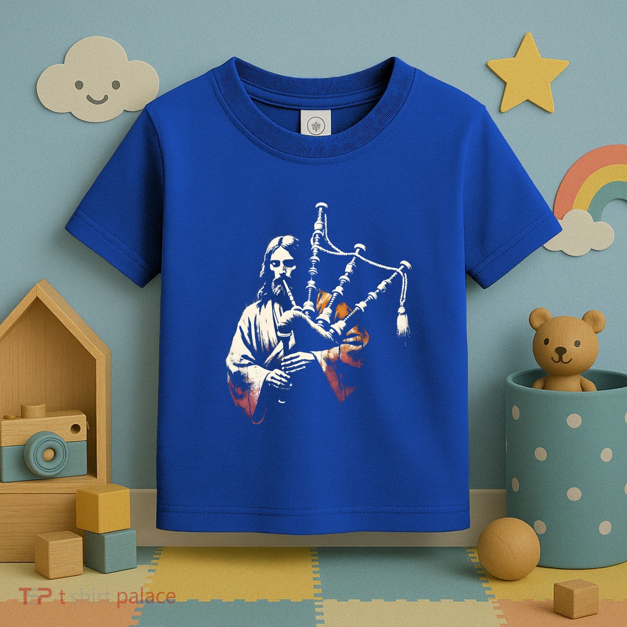 Jesus Bagpipe Player Funny Christian Religious Musician Gift Toddler T-Shirt