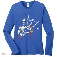 Jesus Bagpipe Player Funny Christian Religious Musician Gift Women's Long Sleeve Shirt thumb 0