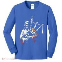Jesus Bagpipe Player Funny Christian Religious Musician Gift Kids Long Sleeve Shirt thumb 0