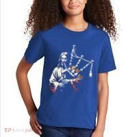 Jesus Bagpipe Player Funny Christian Religious Musician Gift Kids T-Shirt thumb 2