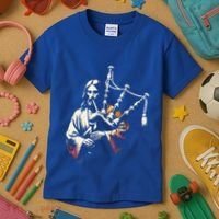 Jesus Bagpipe Player Funny Christian Religious Musician Gift Kids T-Shirt thumb 3