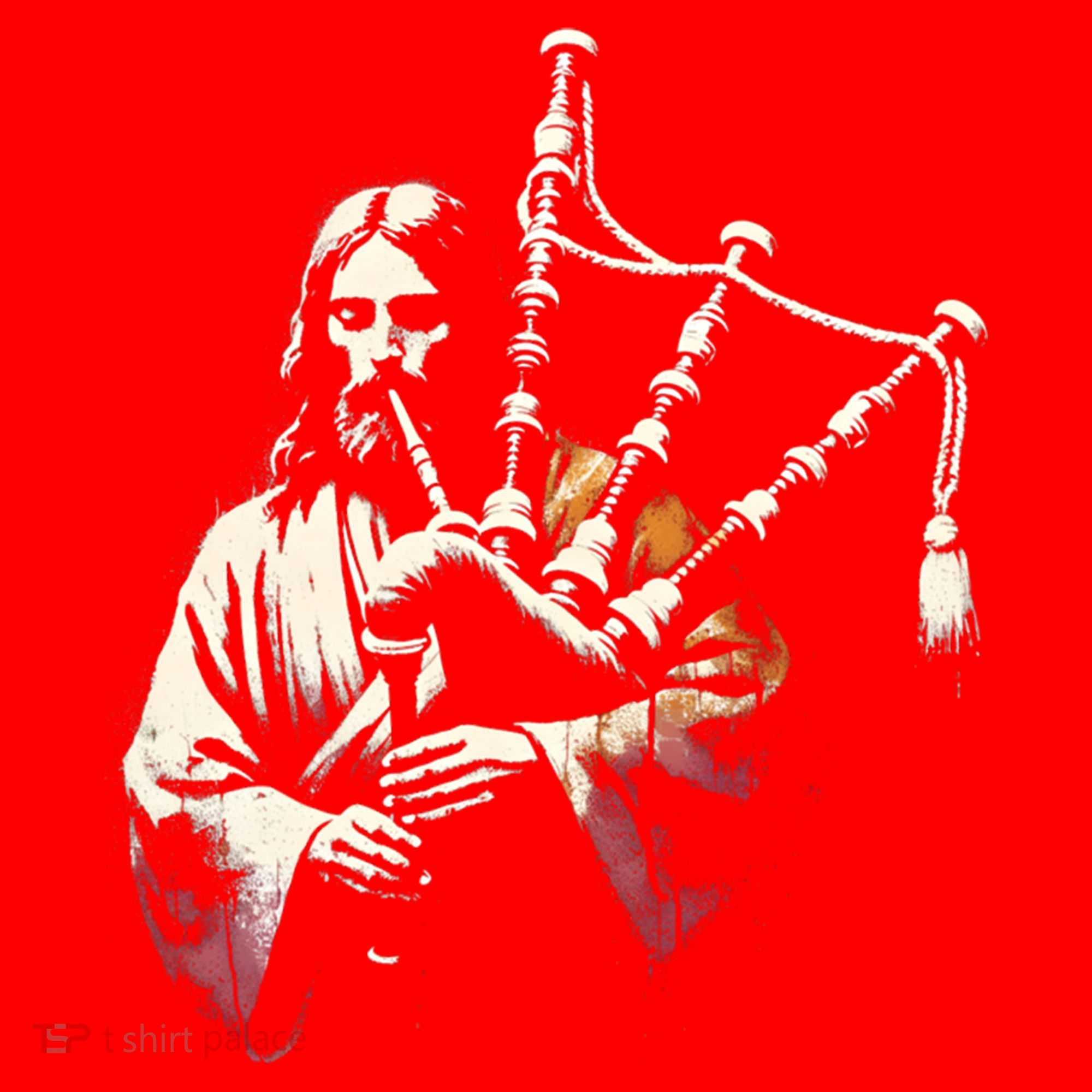 Jesus Bagpipe Player Funny Christian Religious Musician Gift Santa Hat