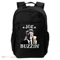 Joe Buzzin Patriotic July 4th Drinking President Joe Biden Backpack thumb 0