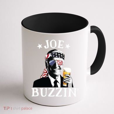 Joe Buzzin Patriotic July 4th Drinking President Joe Biden Coffee Mug back