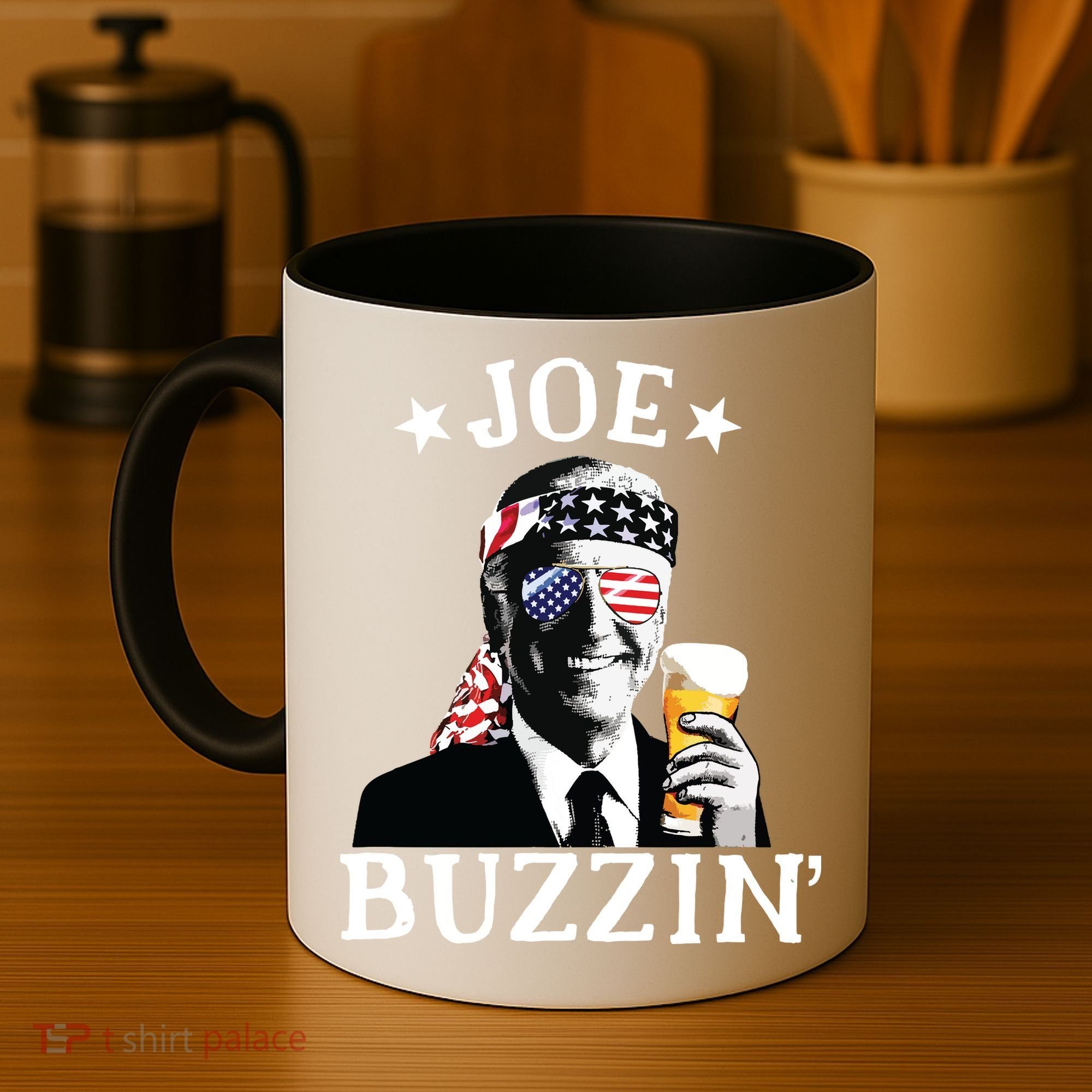 Joe Buzzin Patriotic July 4th Drinking President Joe Biden Coffee Mug