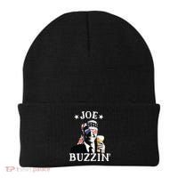 Joe Buzzin Patriotic July 4th Drinking President Joe Biden Beanie thumb 0