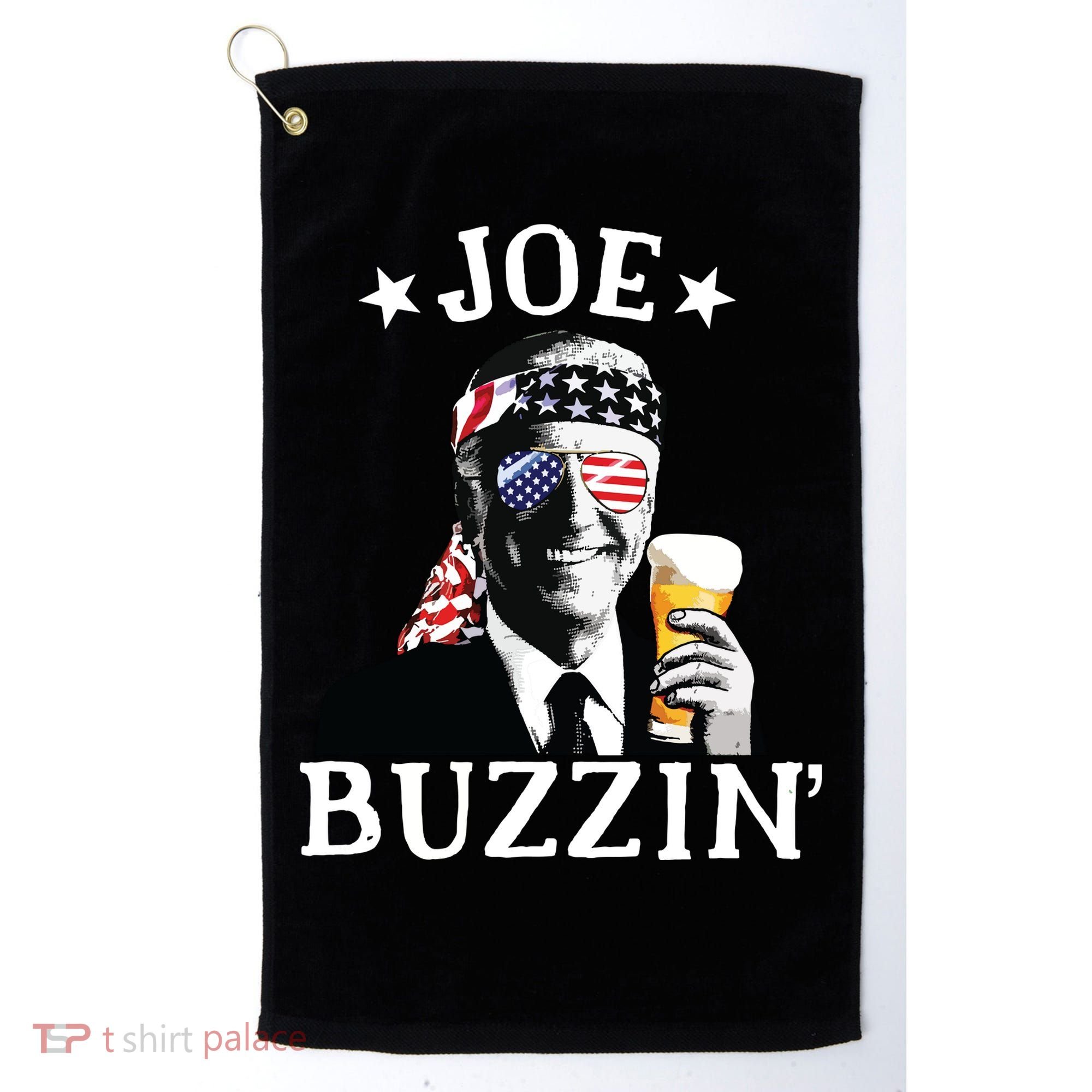 Joe Buzzin Patriotic July 4th Drinking President Joe Biden Golf Towel