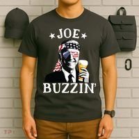Joe Buzzin Patriotic July 4th Drinking President Joe Biden T-Shirt thumb 6