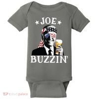 Joe Buzzin Patriotic July 4th Drinking President Joe Biden Baby Bodysuit thumb 0