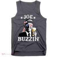 Joe Buzzin Patriotic July 4th Drinking President Joe Biden Tank Top thumb 0
