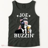 Joe Buzzin Patriotic July 4th Drinking President Joe Biden Tank Top thumb 2
