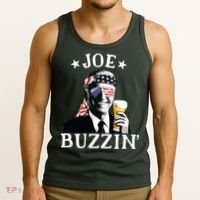 Joe Buzzin Patriotic July 4th Drinking President Joe Biden Tank Top thumb 3