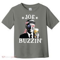 Joe Buzzin Patriotic July 4th Drinking President Joe Biden Toddler T-Shirt thumb 0